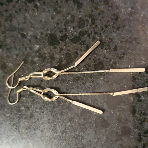 Knotted Chain Earrings Gold-plated - Picture 3 of 8